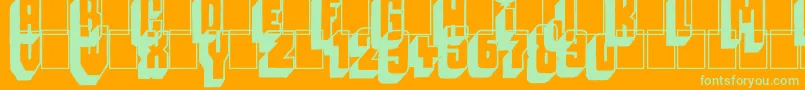 Megalopolis off Font – Green Fonts on Orange Background