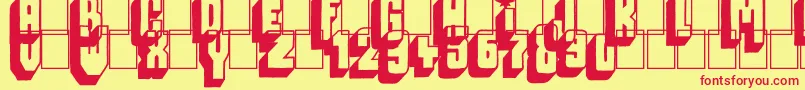 Megalopolis off Font – Red Fonts on Yellow Background