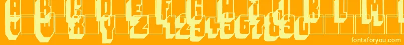 Megalopolis off Font – Yellow Fonts on Orange Background