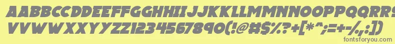 Megalopolis X Italic Font – Gray Fonts on Yellow Background