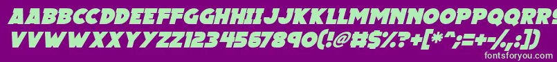 Megalopolis X Italic Font – Green Fonts on Purple Background