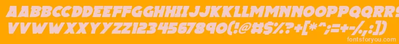 Megalopolis X Italic Font – Pink Fonts on Orange Background