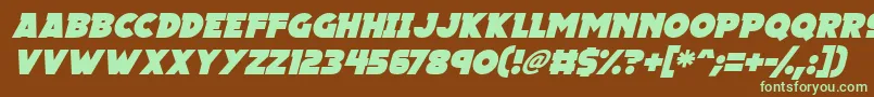 Megalopolis X Italic Font – Green Fonts on Brown Background