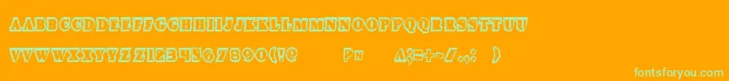 Iceboxartcond Font – Green Fonts on Orange Background