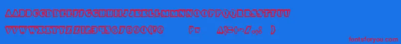 Iceboxartcond-Schriftart – Rote Schriften auf blauem Hintergrund