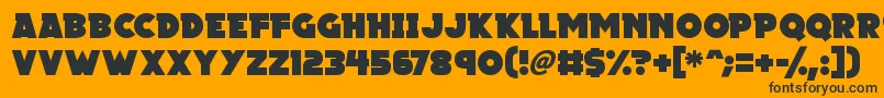 Megalopolis X Font – Black Fonts on Orange Background