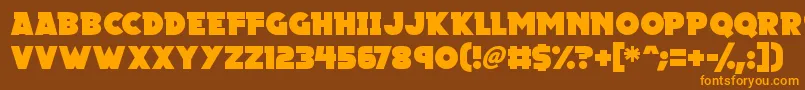 Megalopolis X Font – Orange Fonts on Brown Background