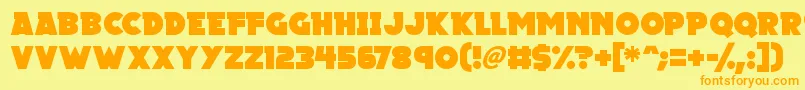 Megalopolis X Font – Orange Fonts on Yellow Background