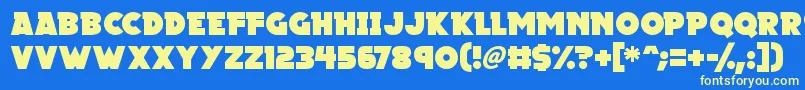 フォントMegalopolis X – 黄色の文字、青い背景