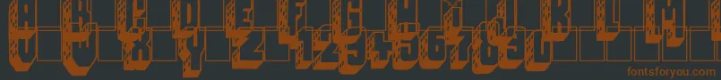Megalopolis-fontti – ruskeat fontit mustalla taustalla