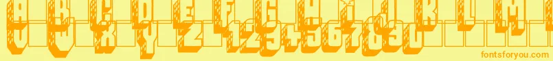 Megalopolis Font – Orange Fonts on Yellow Background