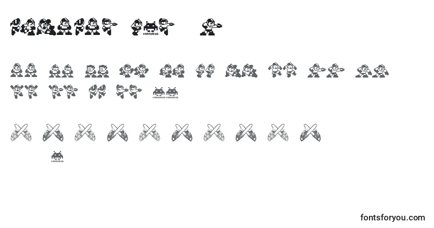Czcionka MegaMan fontvir us – alfabet, cyfry, specjalne znaki