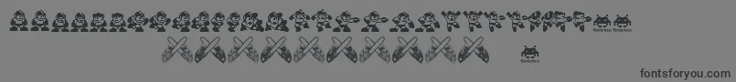 フォントMegaMan fontvir us – 黒い文字の灰色の背景