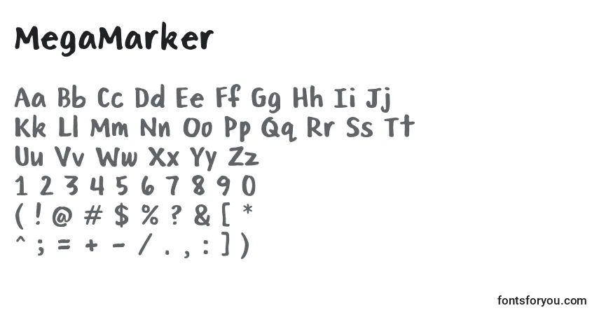 Fuente MegaMarker - alfabeto, números, caracteres especiales