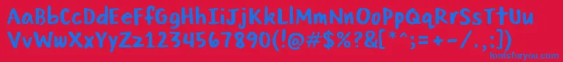 MegaMarker Font – Blue Fonts on Red Background