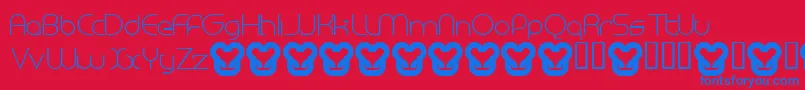 フォントMEGAN    – 赤い背景に青い文字