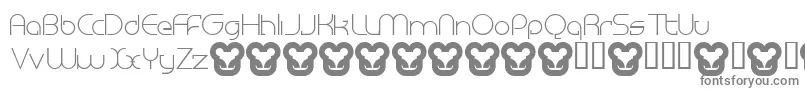 MEGAN   -fontti – harmaat kirjasimet valkoisella taustalla