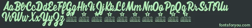 Megan Personal Use Font – Green Fonts on Black Background