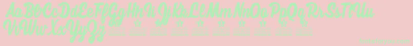 Megan Personal Use Font – Green Fonts on Pink Background