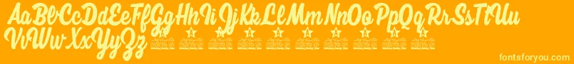 Megan Personal Use Font – Yellow Fonts on Orange Background