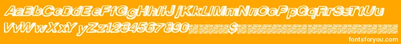 Megaphilia Font – White Fonts on Orange Background