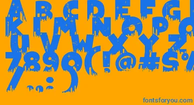 Megapoliscape font – Blue Fonts On Orange Background