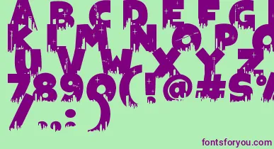 Megapoliscape font – Purple Fonts On Green Background