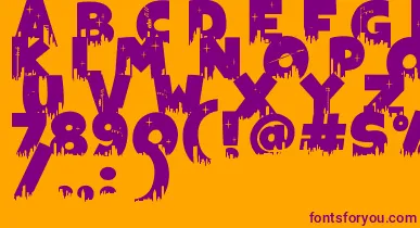 Megapoliscape font – Purple Fonts On Orange Background