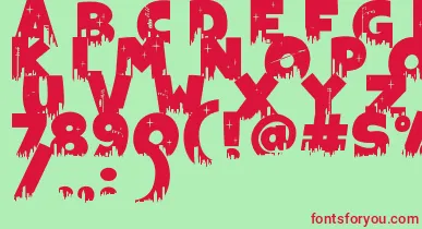 Megapoliscape font – Red Fonts On Green Background