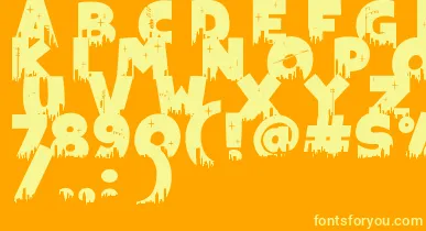Megapoliscape font – Yellow Fonts On an Orange Background