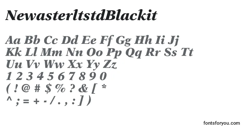 Шрифт NewasterltstdBlackit – алфавит, цифры, специальные символы