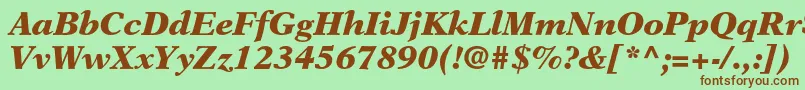 Шрифт NewasterltstdBlackit – коричневые шрифты на зелёном фоне