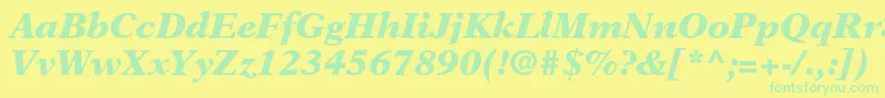 NewasterltstdBlackit Font – Green Fonts on Yellow Background