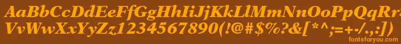 NewasterltstdBlackit Font – Orange Fonts on Brown Background