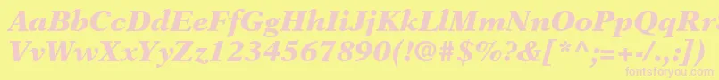 NewasterltstdBlackit Font – Pink Fonts on Yellow Background