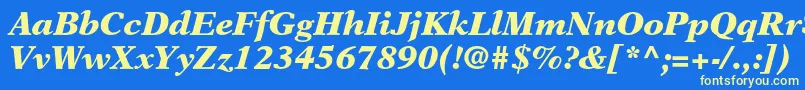 Czcionka NewasterltstdBlackit – żółte czcionki na niebieskim tle