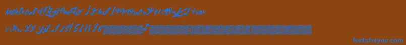 MegaRiches Font – Blue Fonts on Brown Background