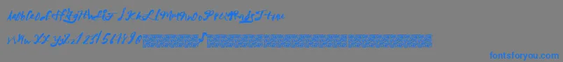 MegaRiches Font – Blue Fonts on Gray Background