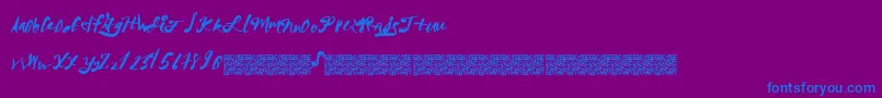 MegaRiches-Schriftart – Blaue Schriften auf violettem Hintergrund