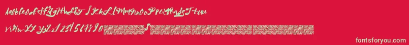 MegaRiches Font – Green Fonts on Red Background