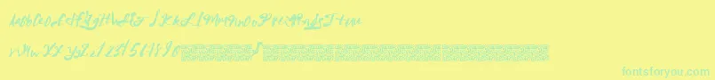 MegaRiches Font – Green Fonts on Yellow Background