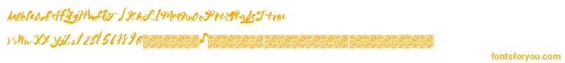 MegaRiches-Schriftart – Orangefarbene Schriften auf weißem Hintergrund