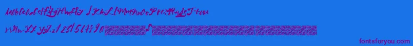 MegaRiches-Schriftart – Violette Schriften auf blauem Hintergrund