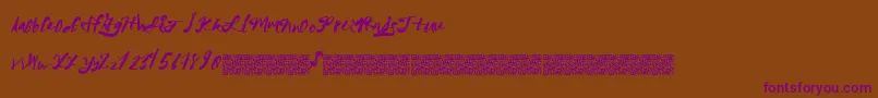 MegaRiches-Schriftart – Violette Schriften auf braunem Hintergrund