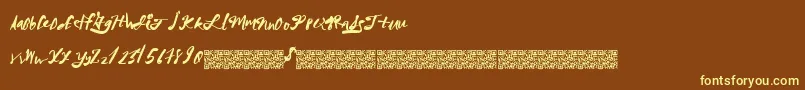 Шрифт MegaRiches – жёлтые шрифты на коричневом фоне
