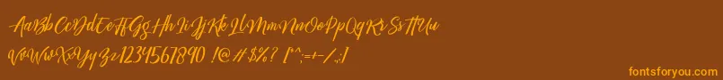 Megattor DEMO Font – Orange Fonts on Brown Background