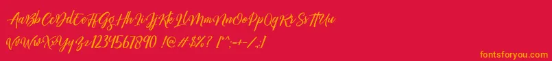 Megattor DEMO Font – Orange Fonts on Red Background