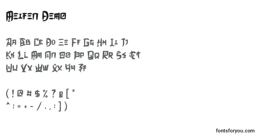 Meifen Demo font – alphabet, numbers, special characters