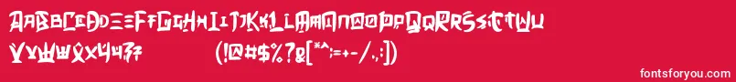 フォントMeifen Demo – 赤い背景に白い文字