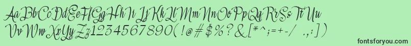 Meikayla Font – Black Fonts on Green Background